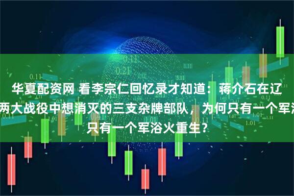华夏配资网 看李宗仁回忆录才知道:蒋介石在辽沈、淮海两大战役中想消灭的三支杂牌部队,为何只有一个军浴火重生?